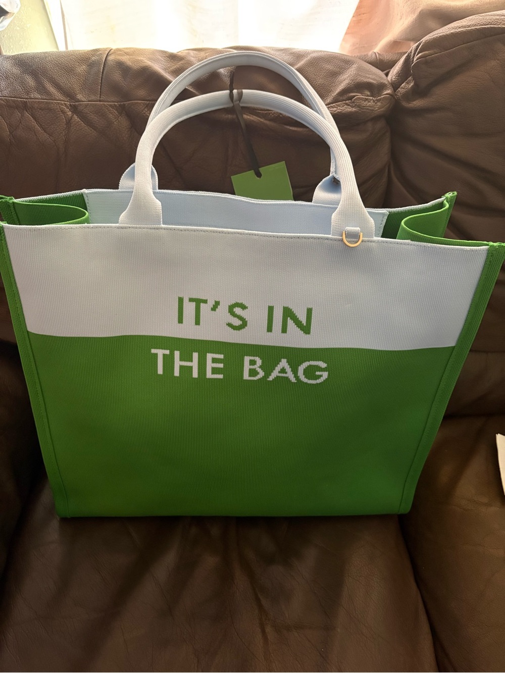 Kate Spade x Target Green and Blue “IT'S IN THE BAG” Tote